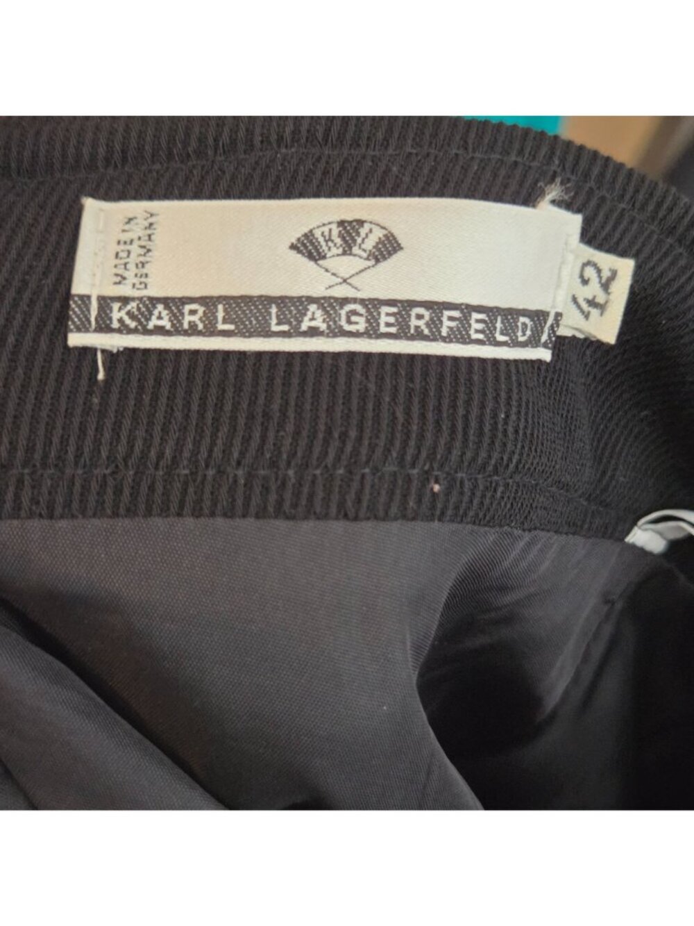 Karl Lagerfeld Black Midi Skirt US 10 High Rise A-Line Quiet Luxury Minimalist - Picture 7 of 9